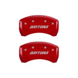MGP 4 Caliper Covers Engraved Front & Rear Daytona Red finish silver ch thumbnail 2