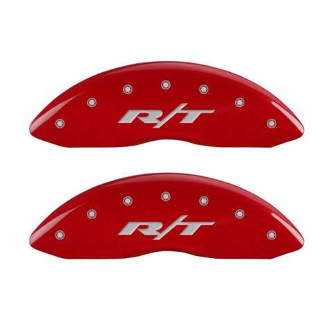 MGP 4 Caliper Covers Engraved Front & Rear RT1-Truck Red finish silver ch thumbnail 4