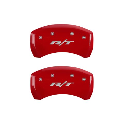 MGP 4 Caliper Covers Engraved Front & Rear RT1-Truck Red finish silver ch thumbnail 6