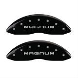 MGP 4 Caliper Covers Engraved Front & Rear Magnum Black finish silver ch thumbnail 1