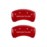 MGP 4 Caliper Covers Engraved Front & Rear Magnum Red finish silver ch thumbnail 2