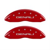 MGP 4 Caliper Covers Engraved Front & Rear Denali Red finish silver ch thumbnail 1