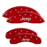 MGP 4 Caliper Covers Engraved Front & Rear JEEP Red finish silver ch thumbnail 3