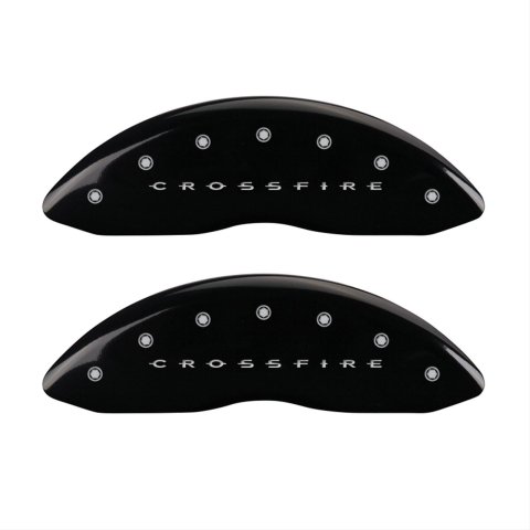 MGP 4 Caliper Covers Engraved Front & Rear Crossfire Black finish silver ch