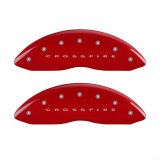 MGP 4 Caliper Covers Engraved Front & Rear Crossfire Red finish silver ch thumbnail 1