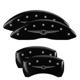 MGP 4 Caliper Covers Engraved Front & Rear Style 1/Chrysler Wing Black finish silver ch thumbnail 3