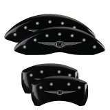MGP 4 Caliper Covers Engraved Front & Rear Style 1/Chrysler Wing Black finish silver ch thumbnail 4