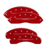 MGP 4 Caliper Covers Engraved Front & Rear MOPAR Red finish silver ch thumbnail 4