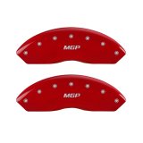 MGP Front set 2 Caliper Covers Engraved Front MGP Red finish silver ch thumbnail 3