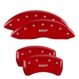 MGP Front set 2 Caliper Covers Engraved Front MGP Red finish silver ch thumbnail 4