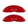 MGP Front set 2 Caliper Covers Engraved Front Bowtie Red finish silver ch thumbnail 7