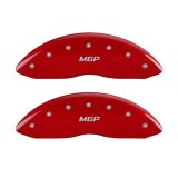 MGP Front set 2 Caliper Covers Engraved Front MGP Red finish silver ch thumbnail 4