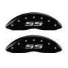 MGP Front set 2 Caliper Covers Engraved Front Silverado style/SS Black finish silver ch thumbnail 7