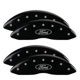 MGP 4 Caliper Covers Engraved Front & Rear Oval logo/Ford Black finish silver ch thumbnail 2