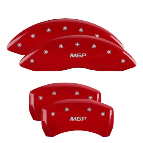 MGP 4 Caliper Covers Engraved Front & Rear MGP Red finish silver ch thumbnail 5