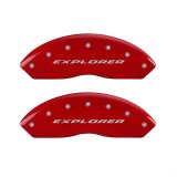MGP 4 Caliper Covers Engraved Front & Rear Explorer Red finish silver ch thumbnail 1