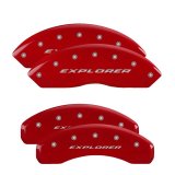 MGP 4 Caliper Covers Engraved Front & Rear Explorer Red finish silver ch thumbnail 3