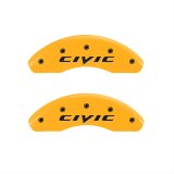 MGP 4 Caliper Covers Engraved Front 2015/Civic Engraved Rear 2015/Civic Yellow finish black ch thumbnail 1