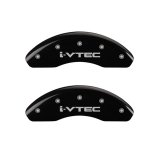 MGP Front set 2 Caliper Covers Engraved Front i-Vtec Black finish silver ch thumbnail 1