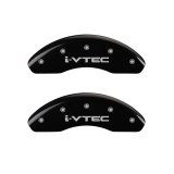 MGP Front set 2 Caliper Covers Engraved Front i-Vtec Black finish silver ch thumbnail 3