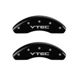 MGP Front set 2 Caliper Covers Engraved Front Vtec Black finish silver ch thumbnail 2