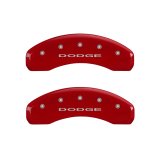 MGP 4 Caliper Covers Engraved Front & Rear With out stripes/Dodge Red finish silver ch thumbnail 9
