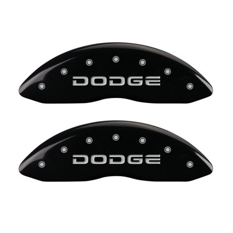 MGP 4 Caliper Covers Engraved Front & Rear Broken D/Dodge Black finish silver ch