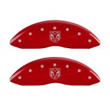 MGP 4 Caliper Covers Engraved Front RAM Engraved Rear RAMHEAD Red finish silver ch thumbnail 8
