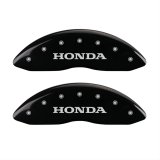 MGP 4 Caliper Covers Engraved Front Honda Engraved Rear H Logo Black finish silver ch thumbnail 1