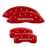 MGP 4 Caliper Covers Engraved Front & Rear Honda Red finish silver ch thumbnail 3