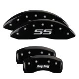 MGP 4 Caliper Covers Engraved Front & Rear Monte Carlo style/SS Black finish silver ch thumbnail 3