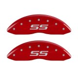 MGP 4 Caliper Covers Engraved Front & Rear Monte Carlo style/SS Red finish silver ch thumbnail 2