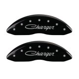 MGP 4 Caliper Covers Engraved Front & Rear Cursive/Charger Black finish silver ch thumbnail 4