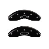 MGP Front set 2 Caliper Covers Engraved Front Bowtie Black finish silver ch thumbnail 3