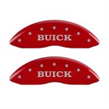 MGP 4 Caliper Covers Engraved Front Buick Engraved Rear Buick Shield Red finish silver ch thumbnail 1