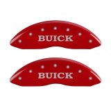 MGP 4 Caliper Covers Engraved Front Buick Engraved Rear Buick Shield Red finish silver ch thumbnail 5