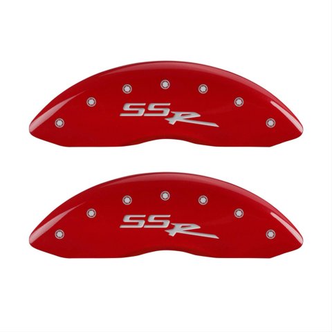 MGP 4 Caliper Covers Engraved Front & Rear SSR Red finish silver ch