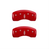 MGP 4 Caliper Covers Engraved Front Lincoln Engraved Rear Star logo Red finish silver ch thumbnail 2