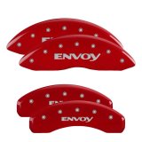 MGP 4 Caliper Covers Engraved Front & Rear Envoy Red finish silver ch thumbnail 3