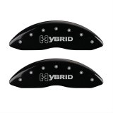MGP 4 Caliper Covers Engraved Front & Rear GM Style/Hybrid Black finish silver ch thumbnail 1