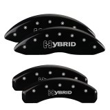 MGP 4 Caliper Covers Engraved Front & Rear GM Style/Hybrid Black finish silver ch thumbnail 3