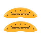 MGP 4 Caliper Covers Engraved Front & Rear C6/Corvette Yellow finish black ch thumbnail 1