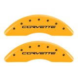 MGP 4 Caliper Covers Engraved Front & Rear C6/Corvette Yellow finish black ch thumbnail 4