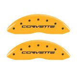 MGP 4 Caliper Covers Engraved Front & Rear C6/Corvette Yellow finish black ch thumbnail 9
