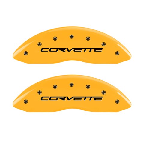 MGP 4 Caliper Covers Engraved Front C6/Corvette Engraved Rear C6/Z06 Black finish silver ch thumbnail 9