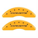 MGP 4 Caliper Covers Engraved Front C6/Corvette Engraved Rear C6/Z06 Yellow finish black ch thumbnail 1