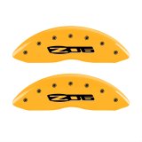 MGP 4 Caliper Covers Engraved Front C6/Corvette Engraved Rear C6/Z06 Yellow finish black ch thumbnail 2
