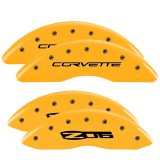 MGP 4 Caliper Covers Engraved Front C6/Corvette Engraved Rear C6/Z06 Yellow finish black ch thumbnail 6