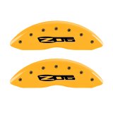 MGP 4 Caliper Covers Engraved Front C6/Corvette Engraved Rear C6/Z06 Yellow finish black ch thumbnail 9
