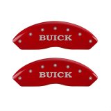 MGP 4 Caliper Covers Engraved Front Buick Engraved Rear Buick Shield Red finish silver ch thumbnail 2